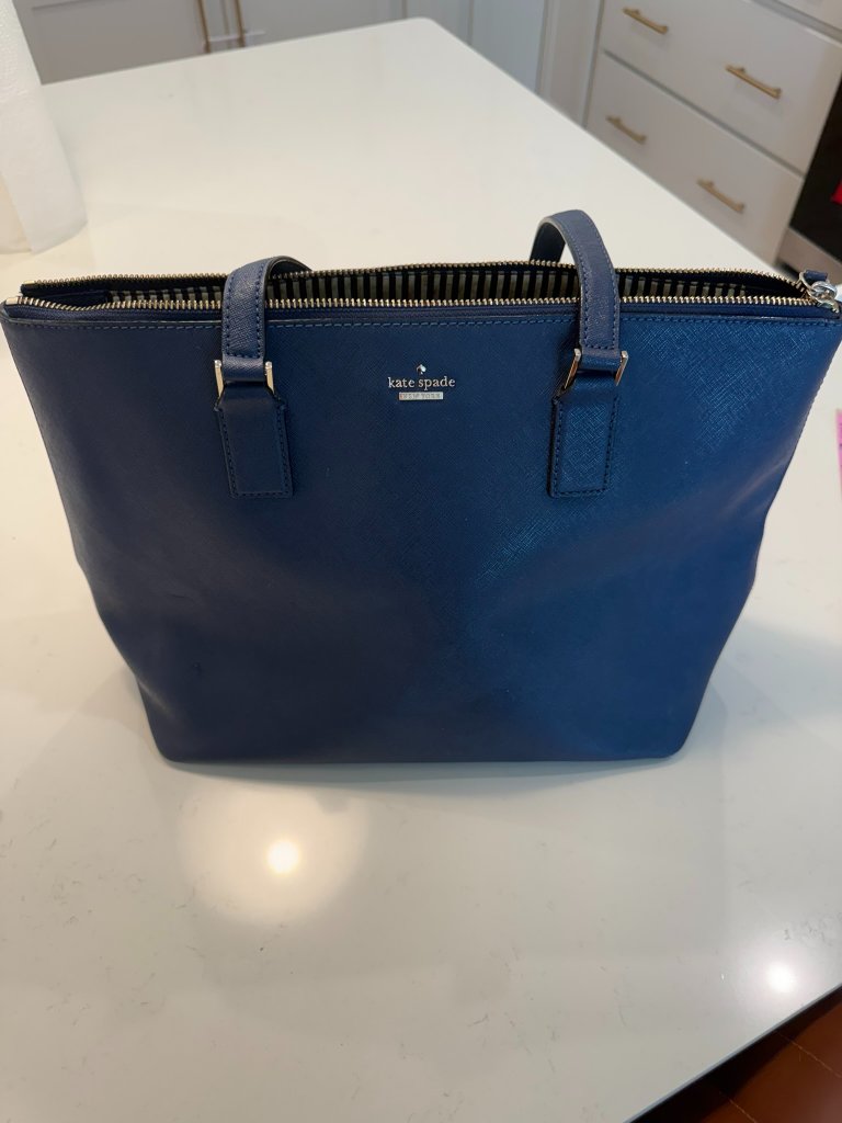Kate Spade Navy Leather Tote Bag